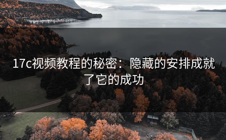 17c视频教程的秘密：隐藏的安排成就了它的成功