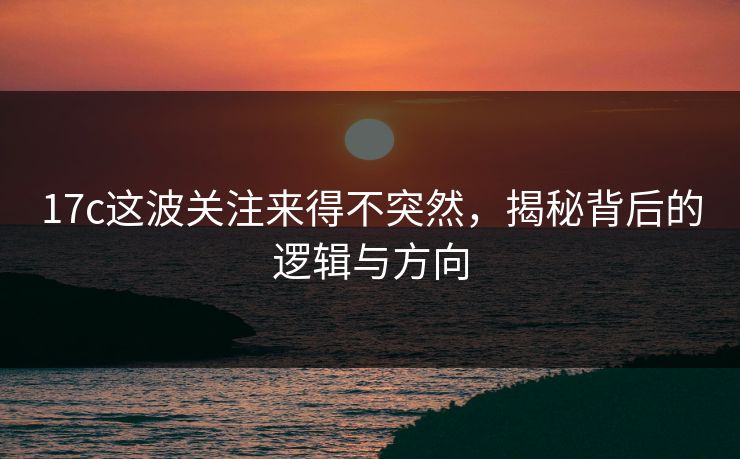 17c这波关注来得不突然，揭秘背后的逻辑与方向